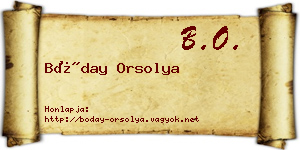 Bóday Orsolya névjegykártya